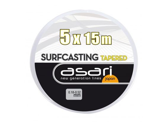 COLA DE RATA ASARI SURFCASTING TAPERED TRANSPARENTE 5 UNIDADES X 15 MTS. 