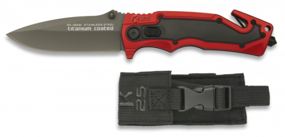 NAVAJA COLOR ROJA NEGRA HOJA 8,8CM