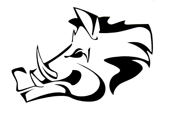 ADHESIVO CABEZA DE JABALÍ NEGRO