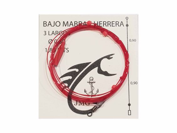 BAIX DE LÍNIA JMG VERMELL MABRA 3 LLARGS AMB PERLA 0.50 2MTS